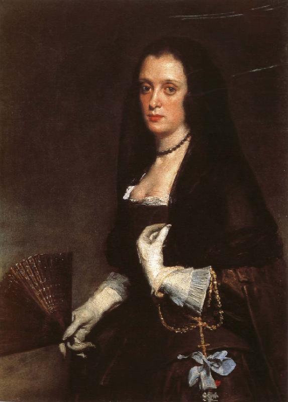 VELAZQUEZ, Diego Rodriguez de Silva y The Woman holding the fan Germany oil painting art